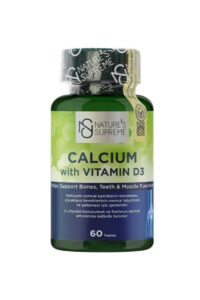 قرص کلسیم و ویتامین D3 برند Natures Supreme – بسته ۶۰ عددی