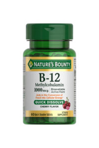 قرص ویتامین B12 متیل کوبالین Nature’s Bounty – بسته ۶۰ عددی