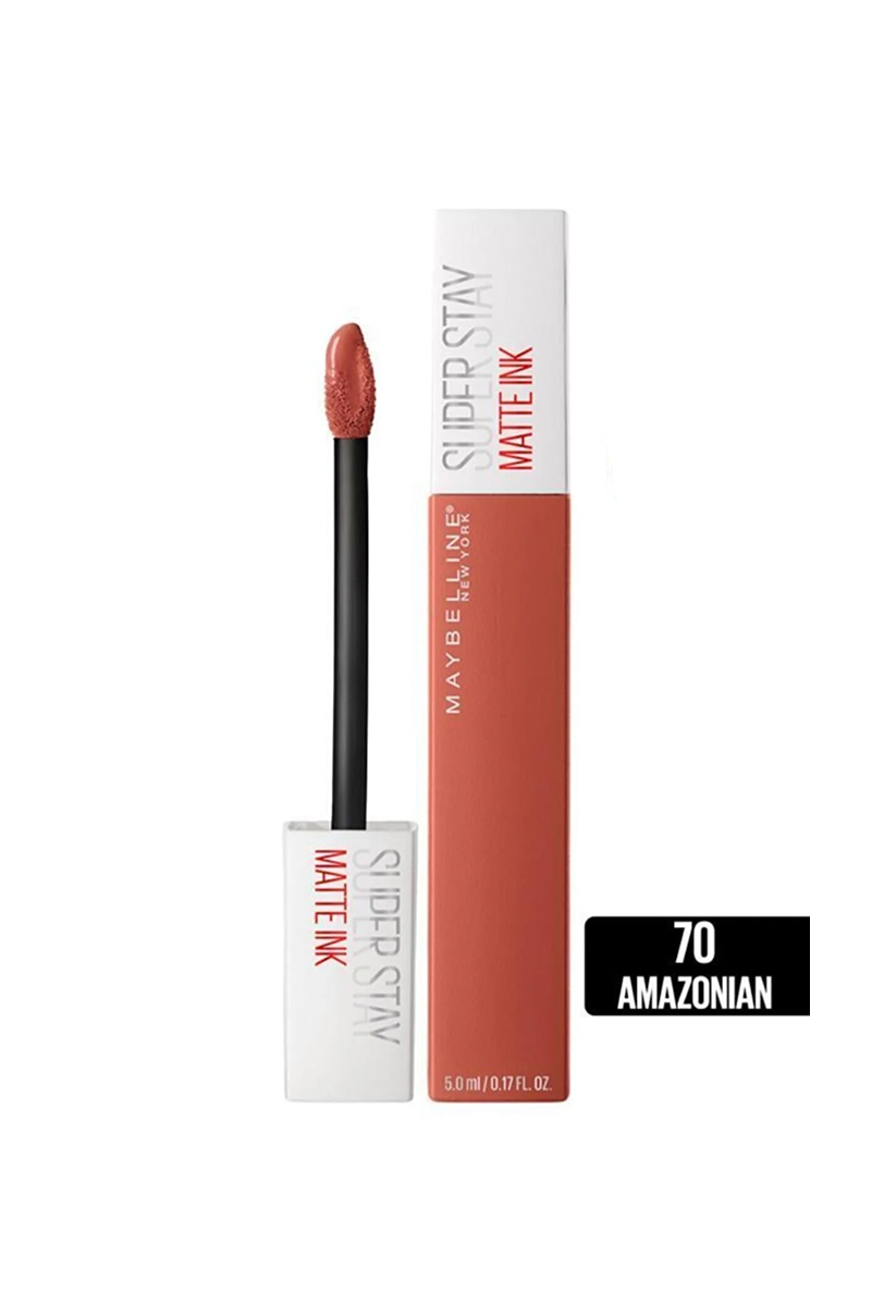 رژ لب مایع مات میبلین مدل Super Stay Matte Ink کد رنگ 70 Amazonian