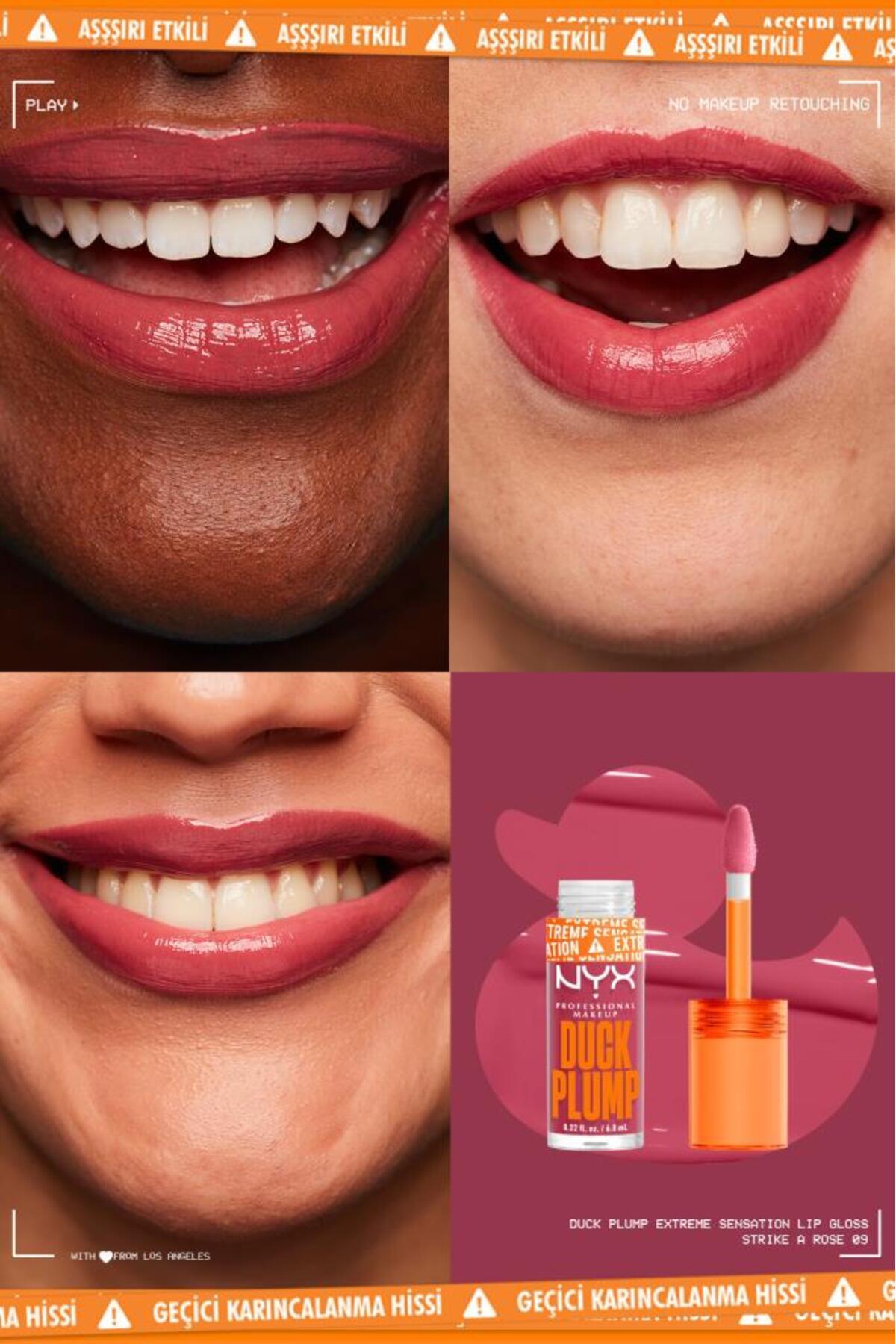 برق لب NYX مدل Duck Plump کد 09 Strike a Rose