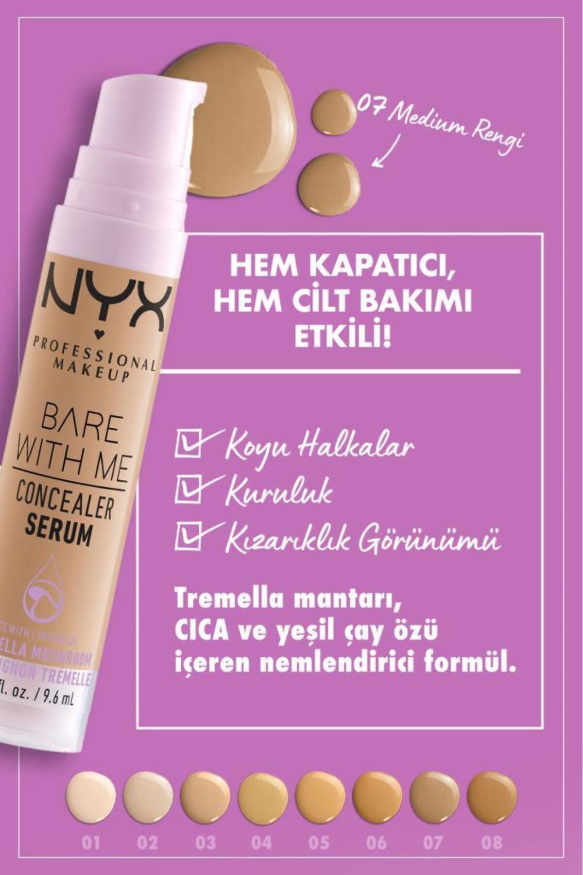 سرم کانسیلر NYX مدل Bare With Me کد 07 Medium - تصویر 3