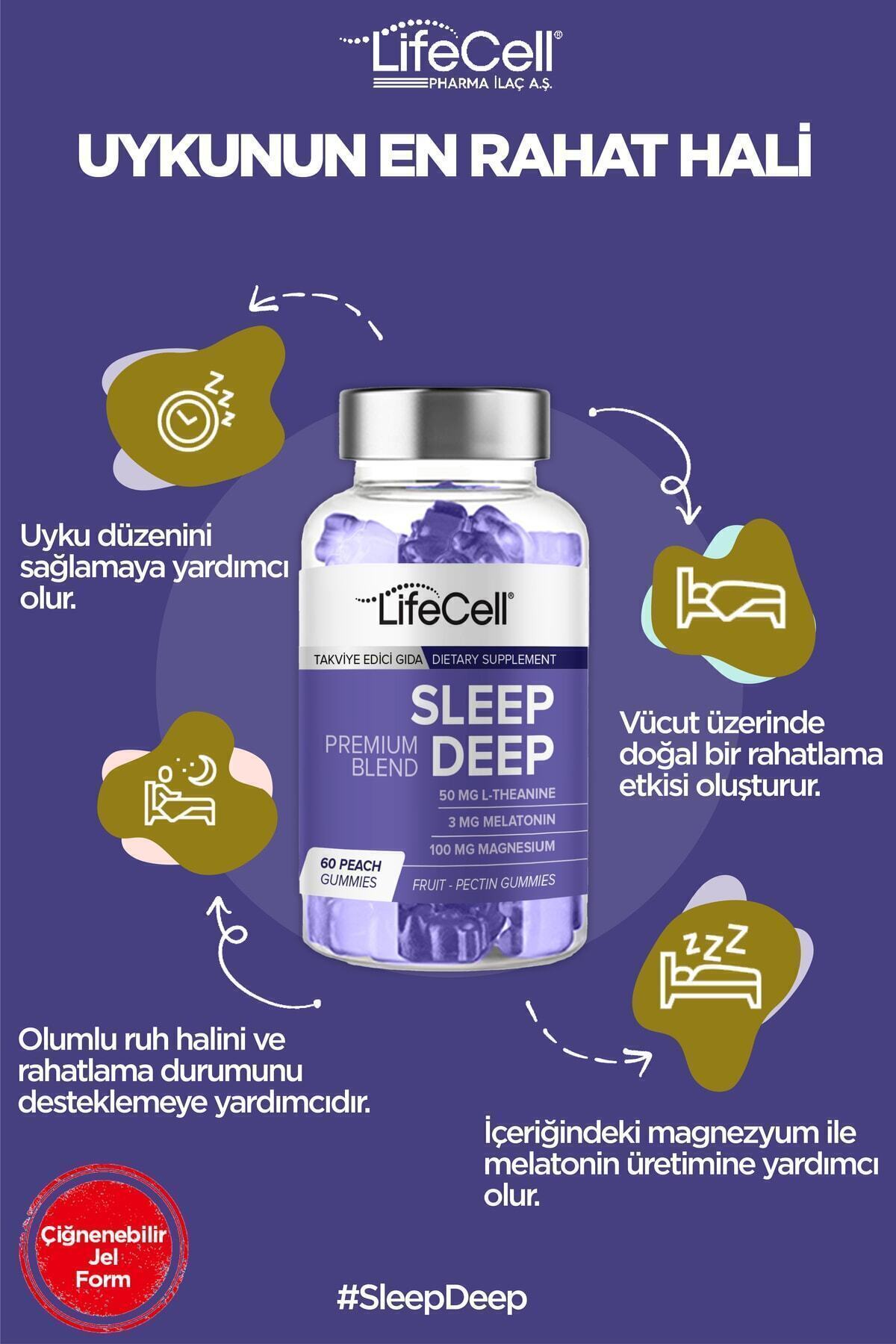 پاستیل خواب Lifecell بسته ۶۰ عددی - تصویر 4