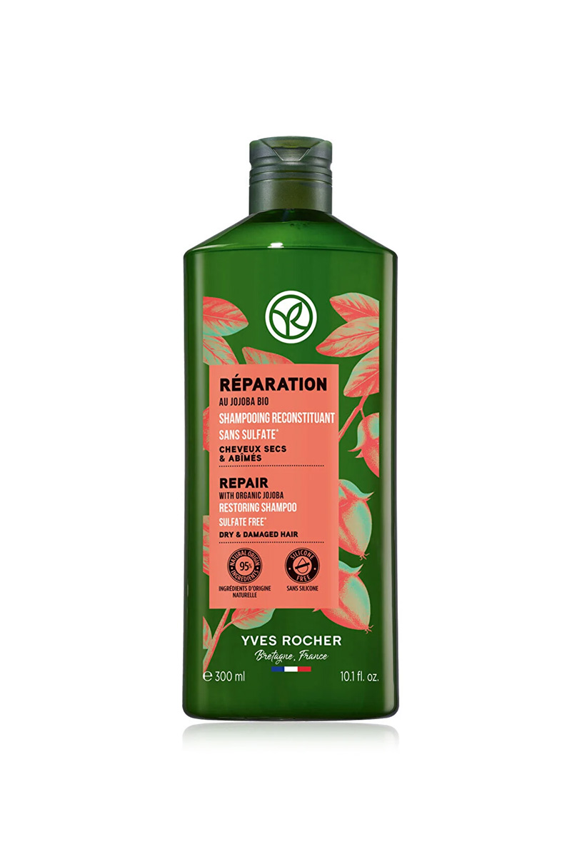شامپو ترمیم کننده مو ایوروشه بدون سولفات و پری بیوتیک 300ml