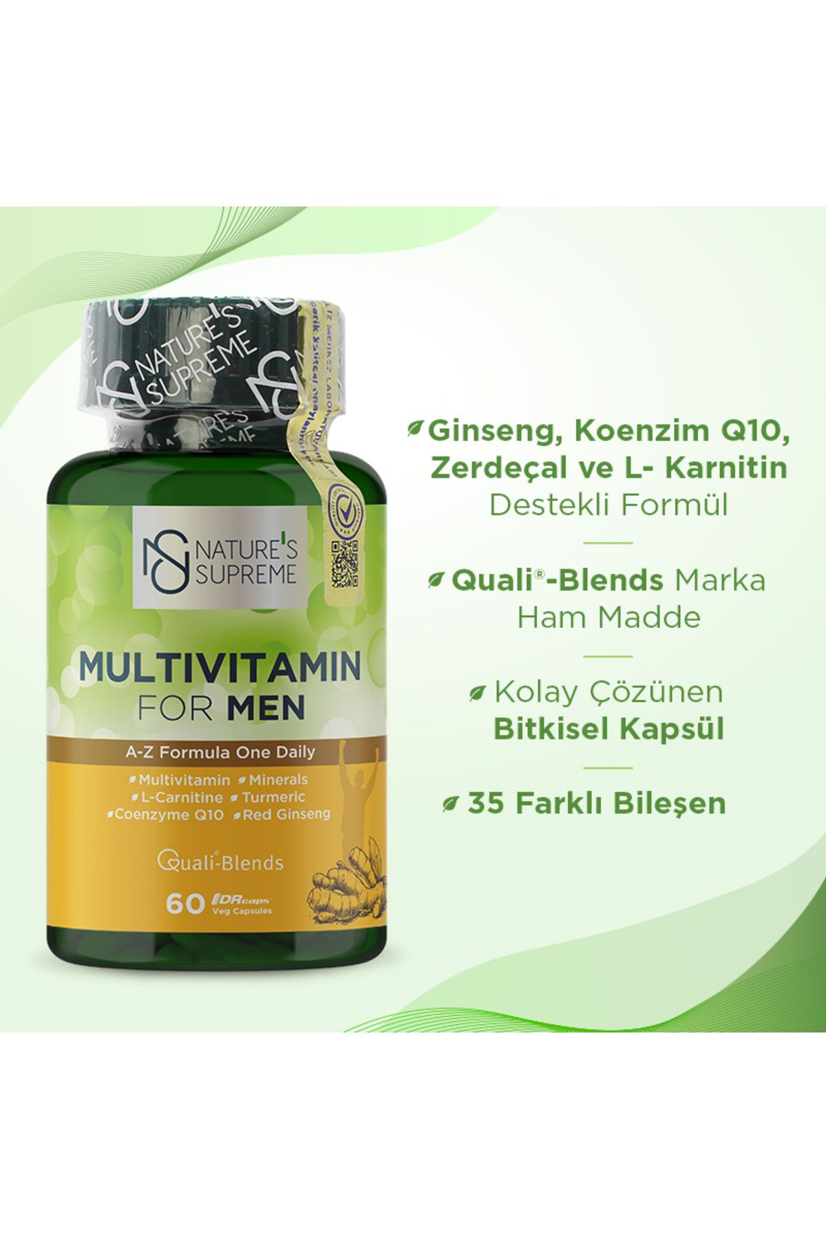 کپسول مولتی ویتامین مردانه Natures Supreme – بسته ۶۰ عددی