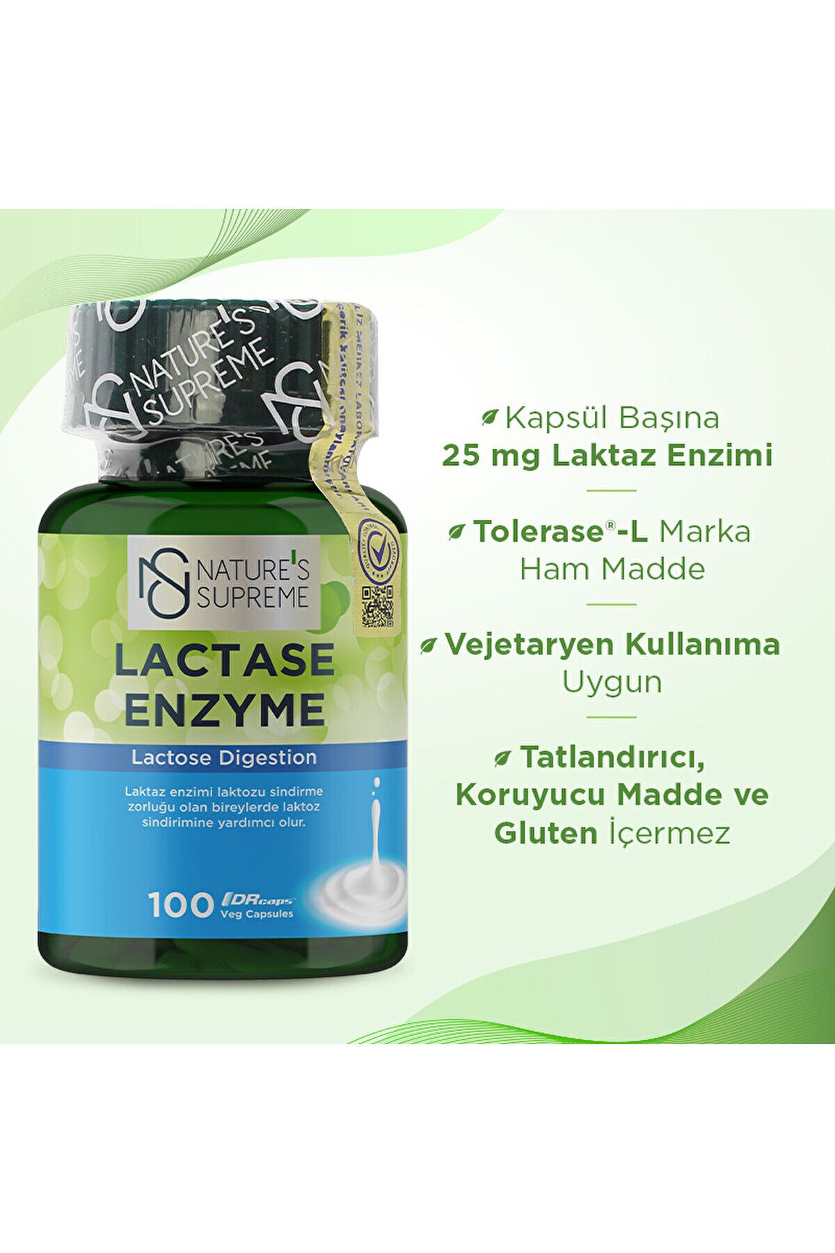 آنزیم لاکتاز Natures Supreme - بسته ۱۰۰ عددی - تصویر 2