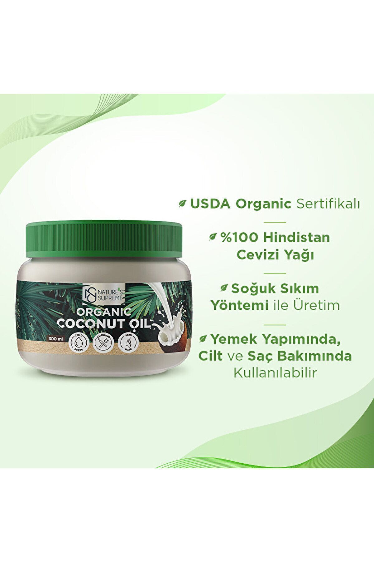 روغن نارگیل ارگانیک Natures Supreme مقدار 300ml - تصویر 2