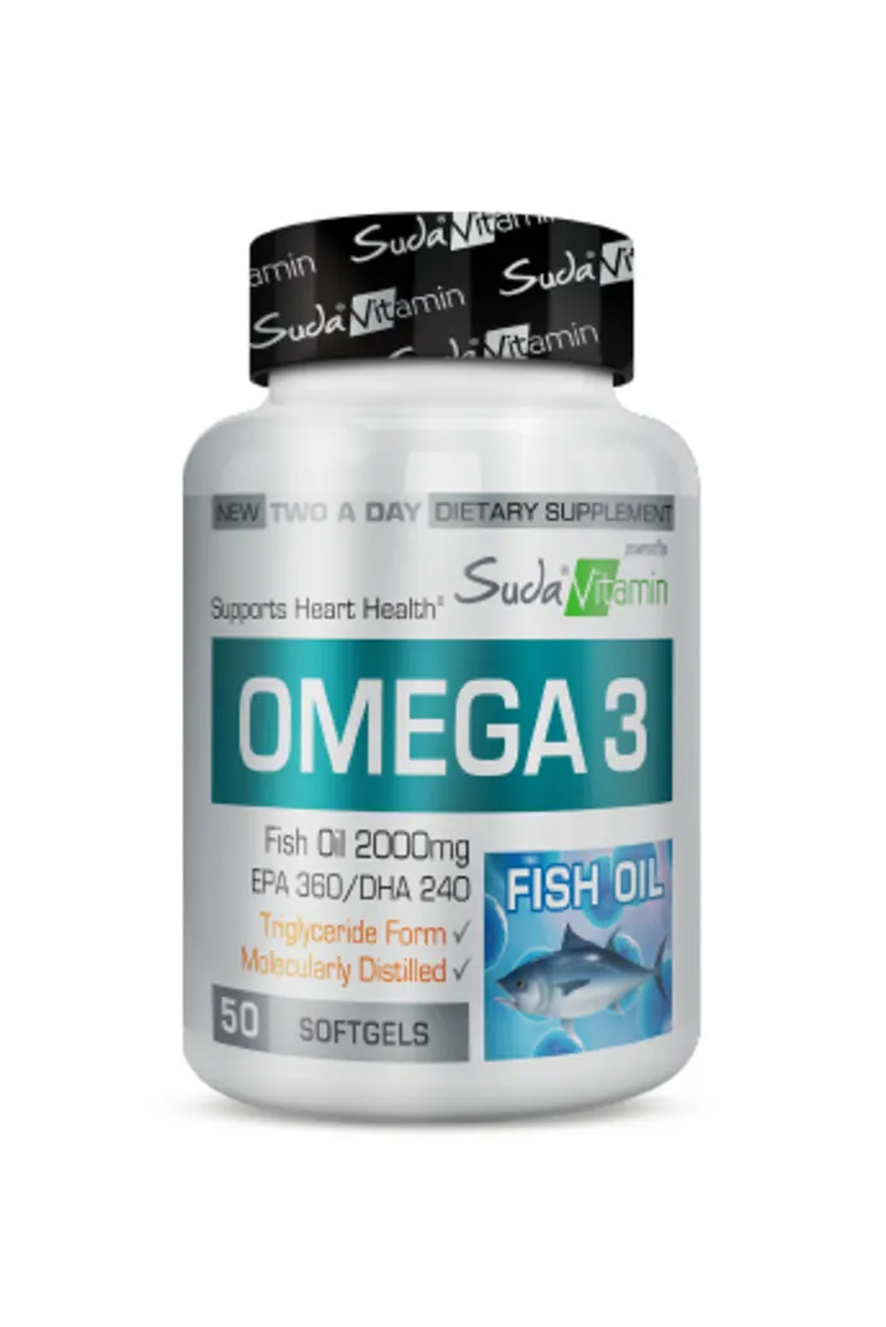 سافت ژل امگا۳  ۲۰۰۰ میلی گرم Suda Vitamin - بسته ۵۰ عددی