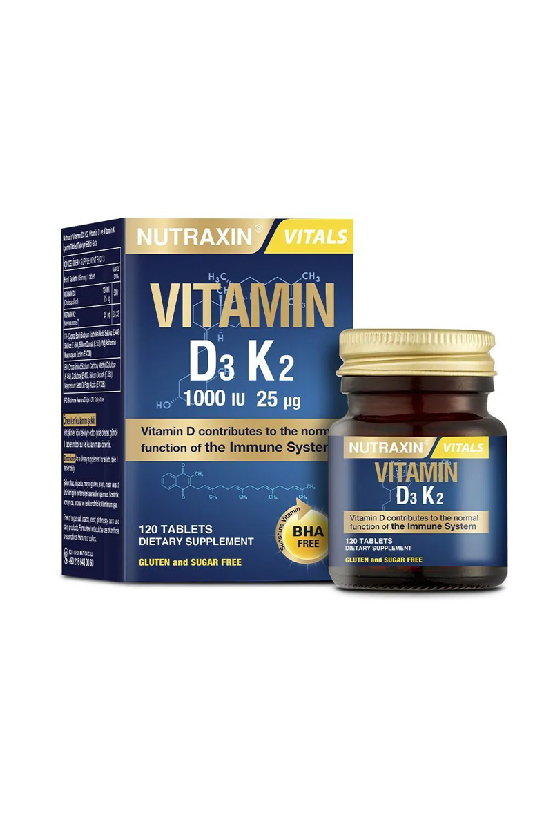 مشخصات ویتامین D3 K2 نوتراکسین 120 عددی