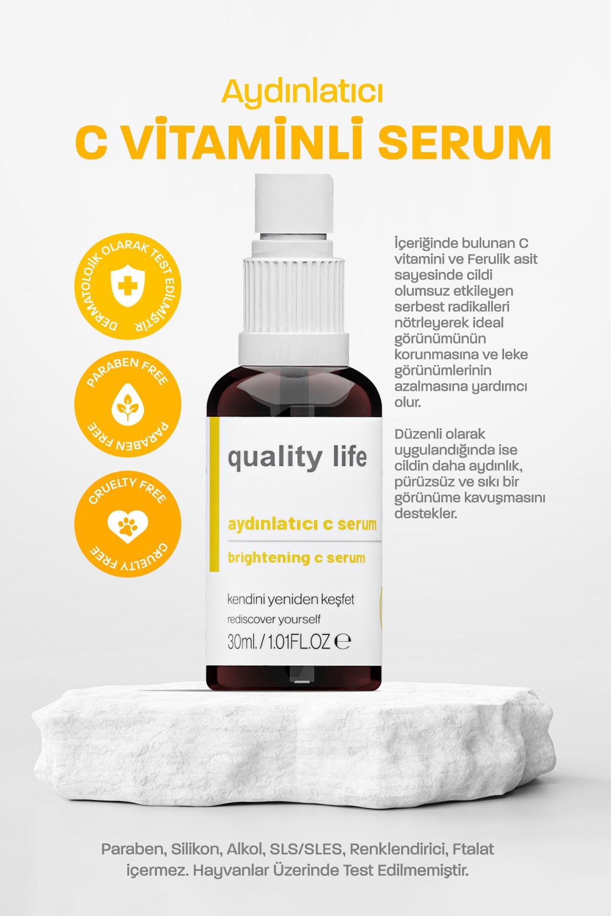 سرم ضد آکنه و روشن کننده پوست ویتامین Quality Life C