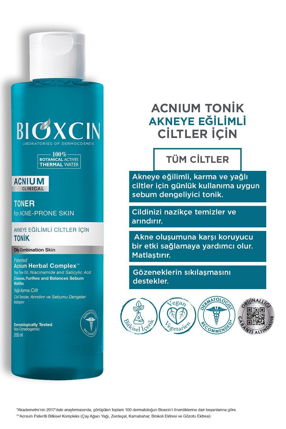 تونیک وگان پوست های مستعد آکنه بیوکسین حجم 200 ml