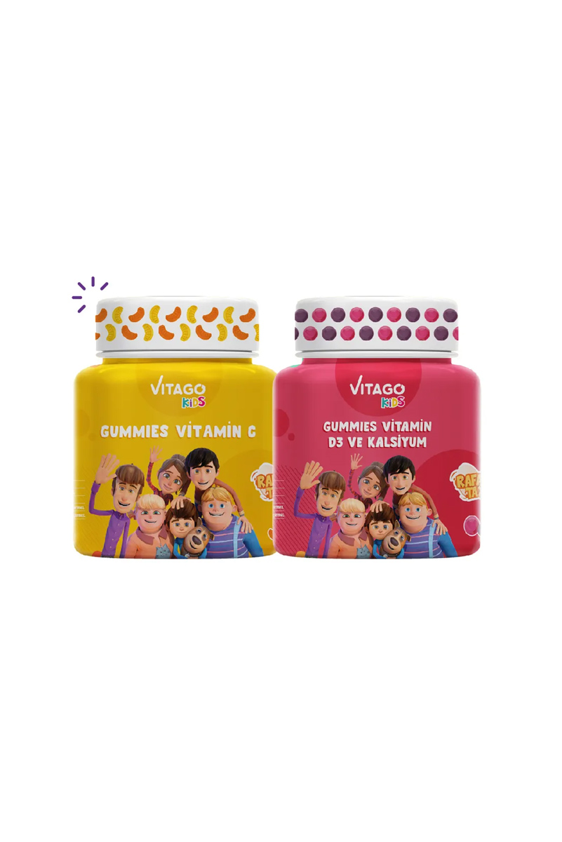 پاستیل جویدنی ویتامین D3 و کلسیم کودکان Vitago - بسته دو عددی