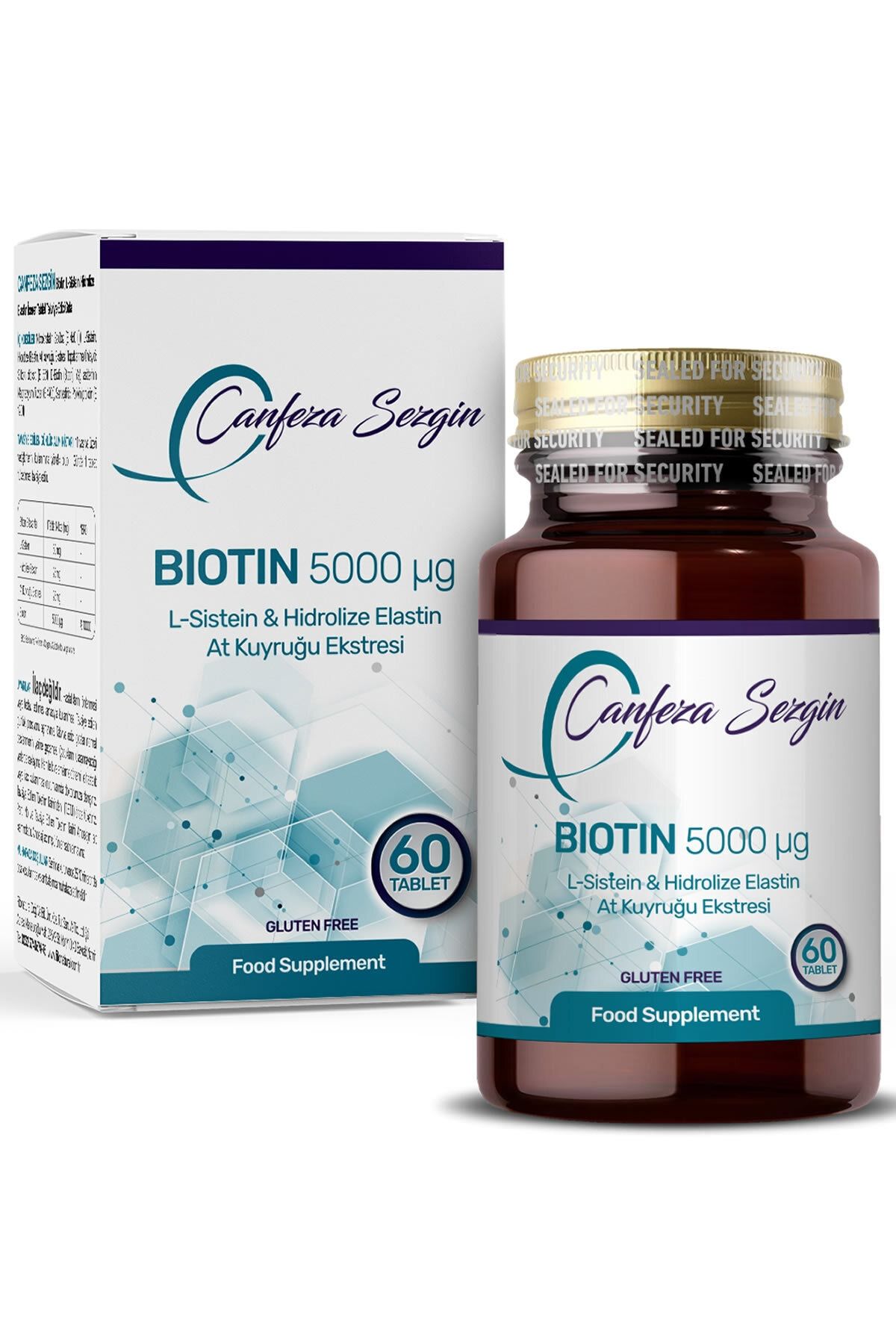 کپسول بیوتین ال-سیستئین و الاستین Canfeza Sezgin - بسته 60 عددی