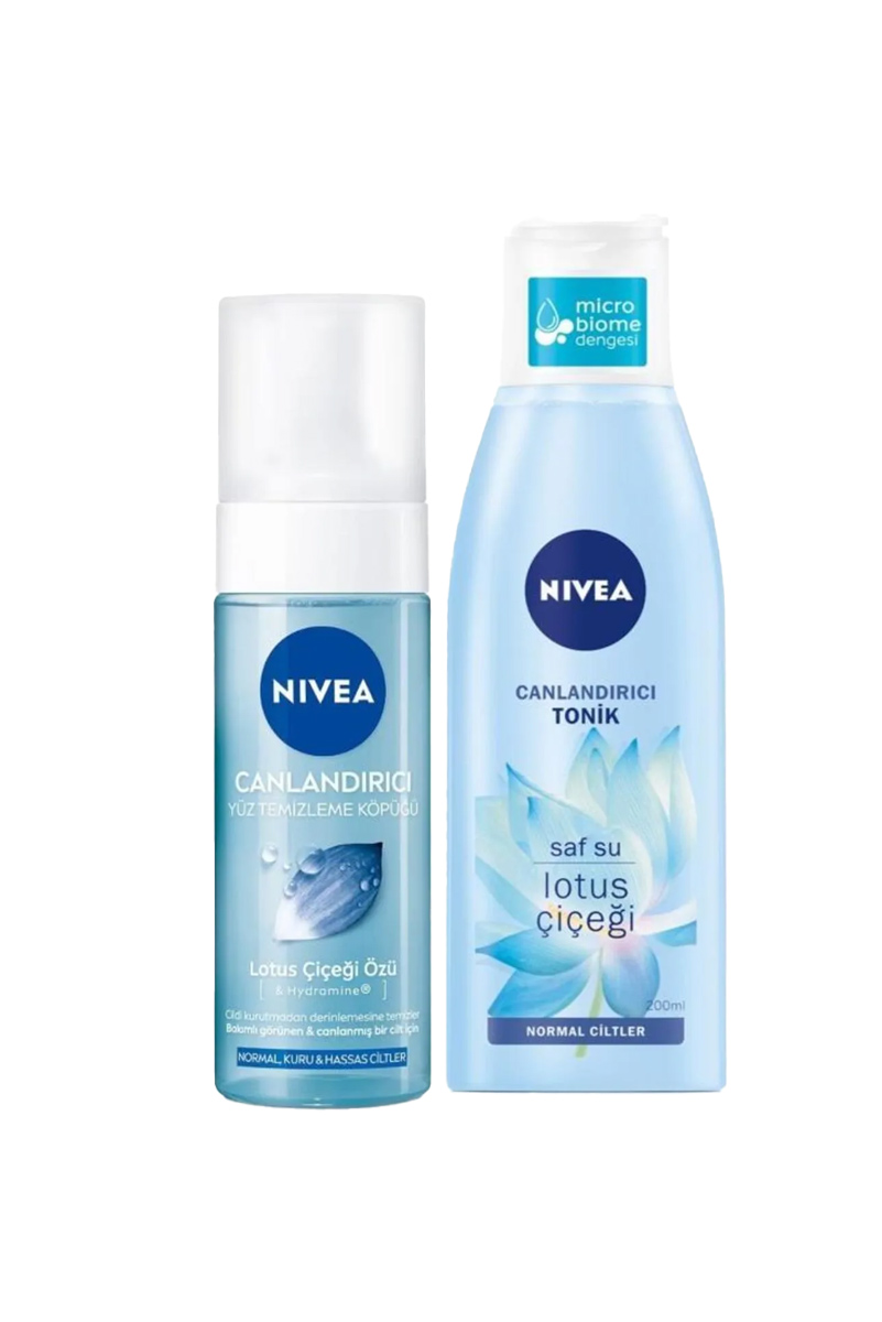ست فوم شست و شوی صورت و تونر مرطوب کننده گل نیلوفر آبی NIVEA
