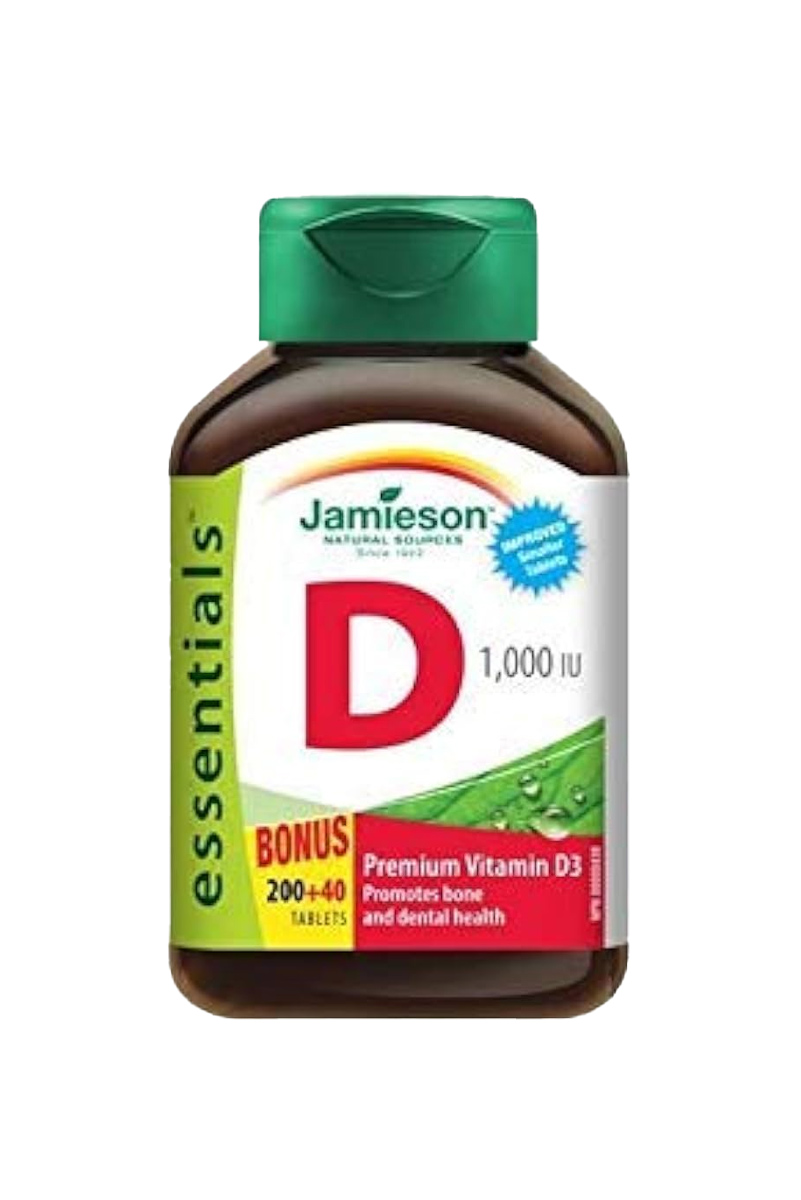 قرص ویتامین D مقدار ۱۰۰۰ IU برند Jamieson - بسته 240 عددی