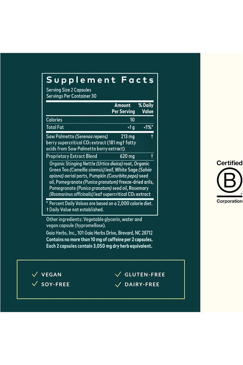 کپسول گیاهی سلامت پروستات Gaia Herbs - بسته ۶۰ عددی - تصویر 2