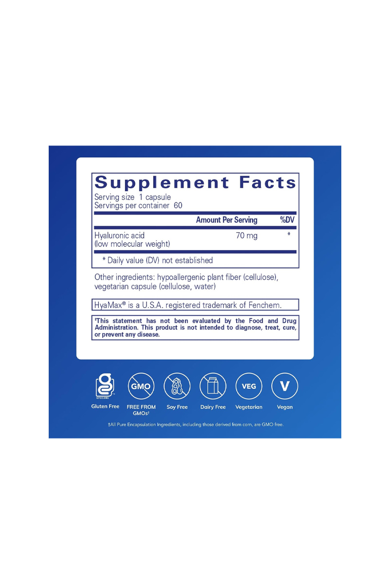 کپسول هیالورونیک اسید Pure Encapsulations - بسته 60 عددی