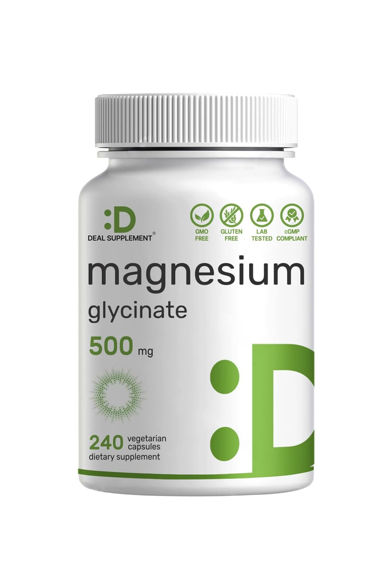 کپسول منیزیم گلیسینات ۵۰۰ میلی‌گرم DEAL SUPPLEMENT - بسته 240 عددی