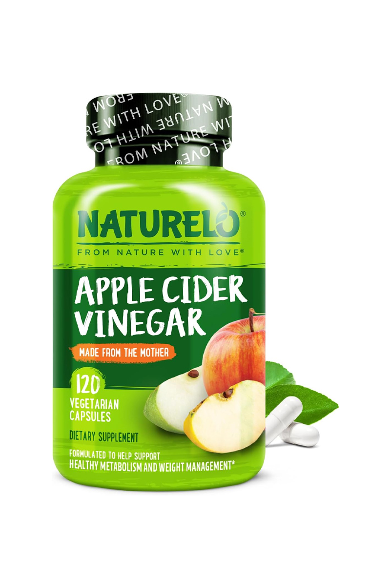 کپسول سرکه سیب مناسب سم‌ زدایی و پاکسازی بدن NATURELO – بسته 120 عددی