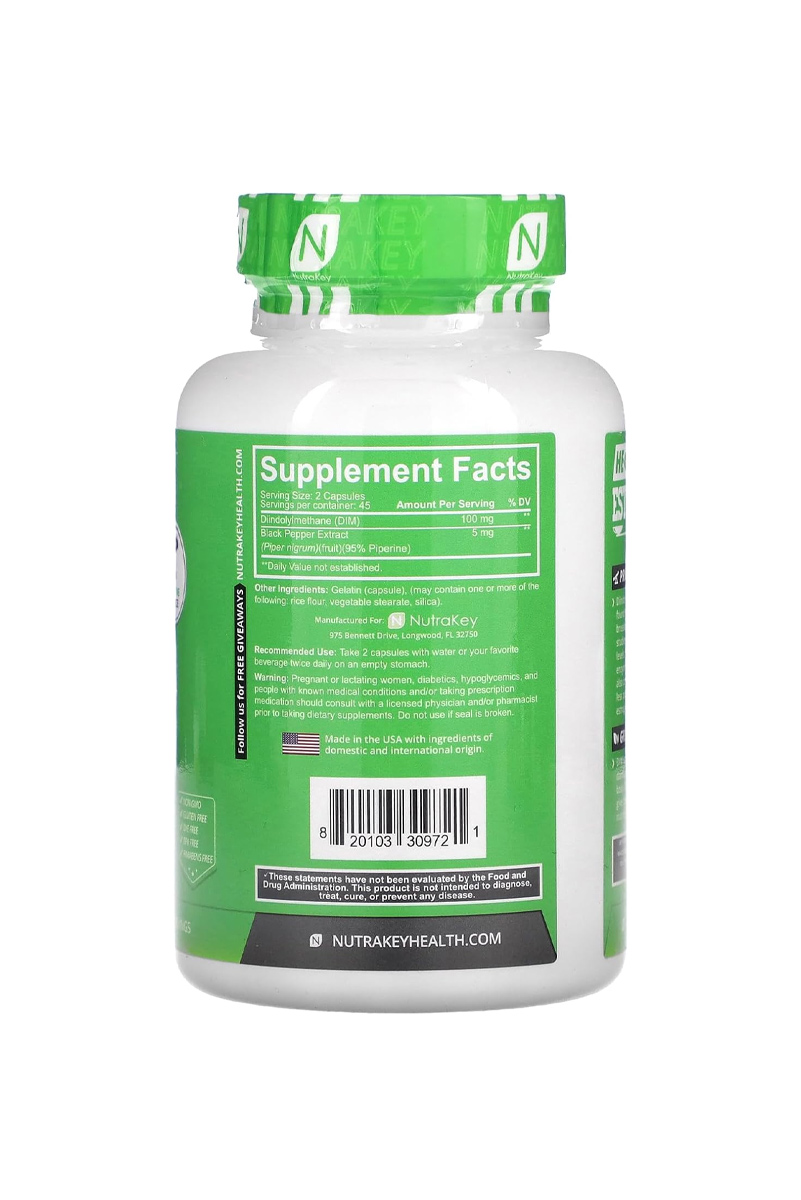 کپسول DIM (دی‌ ایندولیل‌ متان) NutraKey - بسته 90 عددی