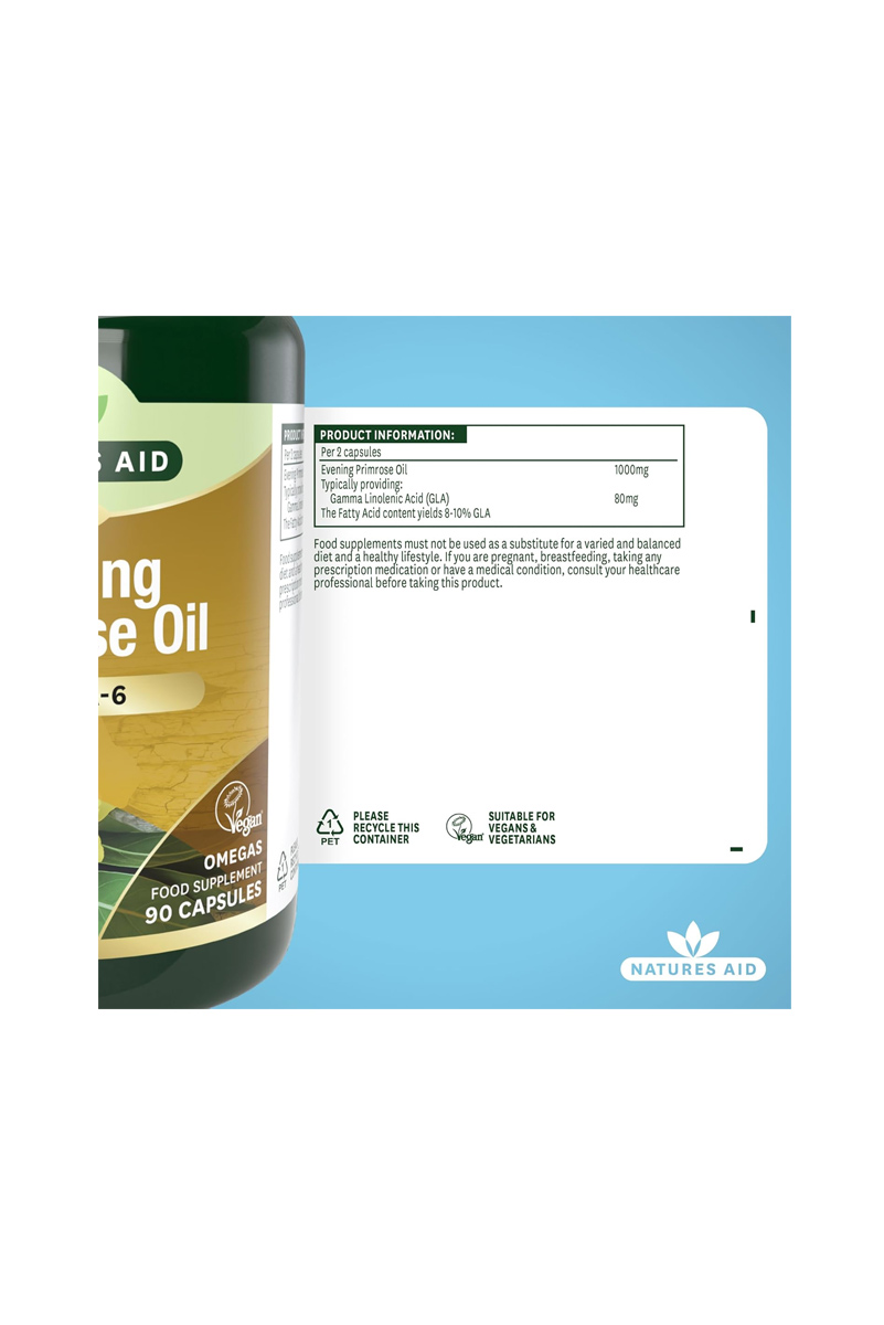 کپسول روغن گل مغربی Natures Aid - بسته 90 عددی