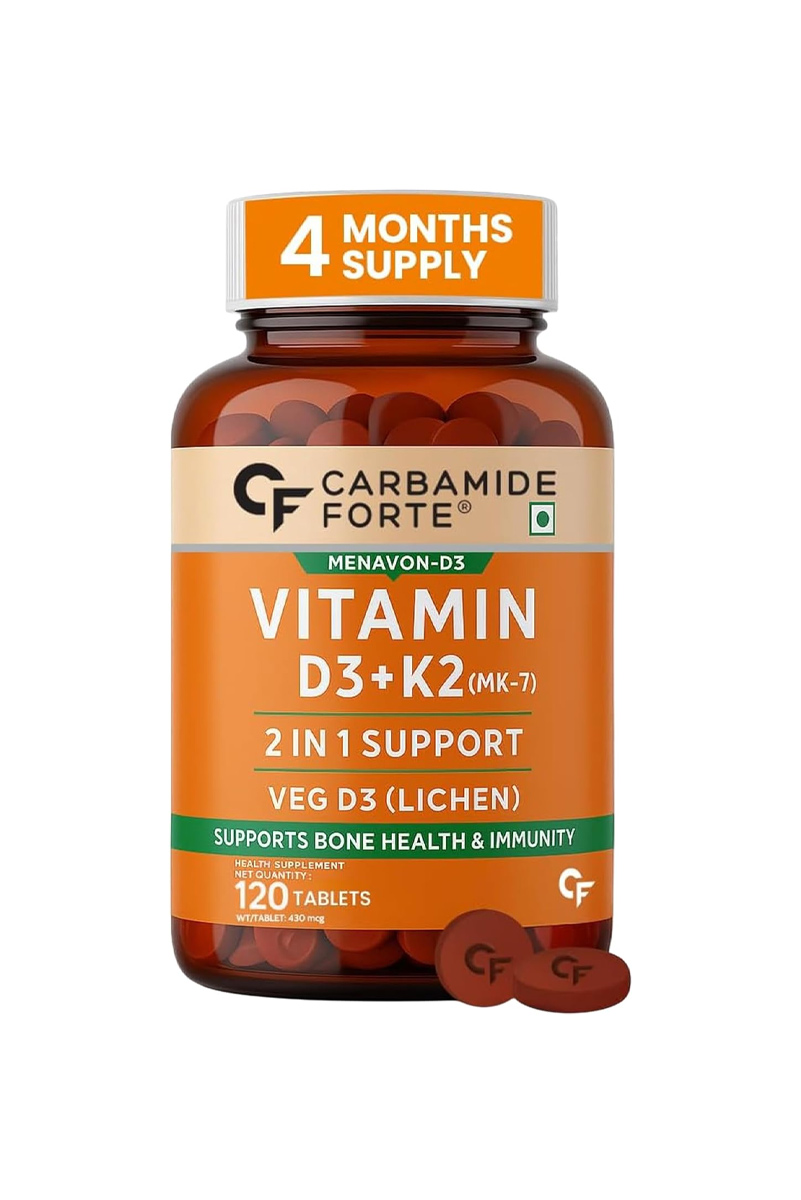 قرص ویتامین D3 و K2 برند Carbamide Forte - بسته 120 عددی
